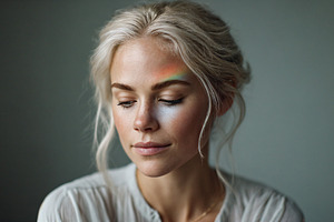 Creative portrait of a woman showcasing colorful makeup details, a Person Photo by OSORIOartist