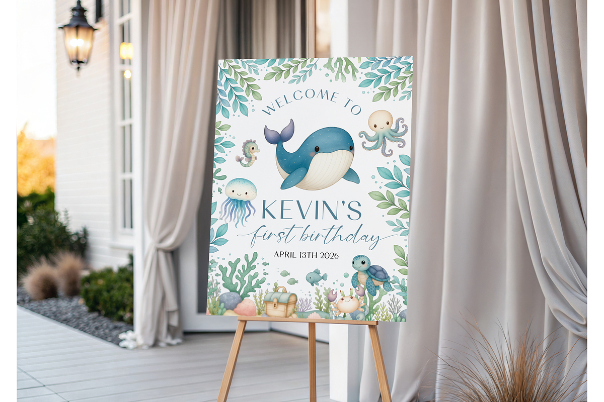 Under The Sea Birthday Welcome Sign, a Templates & Theme by Digital_Mind (Photo 3 of 3)