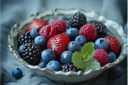 Berries closeup. Generate Ai, a Food & Drink Photo by Ylivdesign
