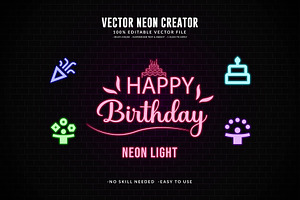 Editable Vector Neon Creator Effect