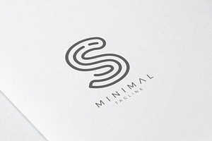 Minimal Line Initial Letter S Logo