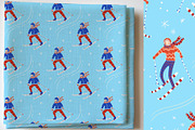 Vintage Winter Skiers, a Sport Illustration by Carpet Tapete Pretzel (Thumbnail 6 of 10)
