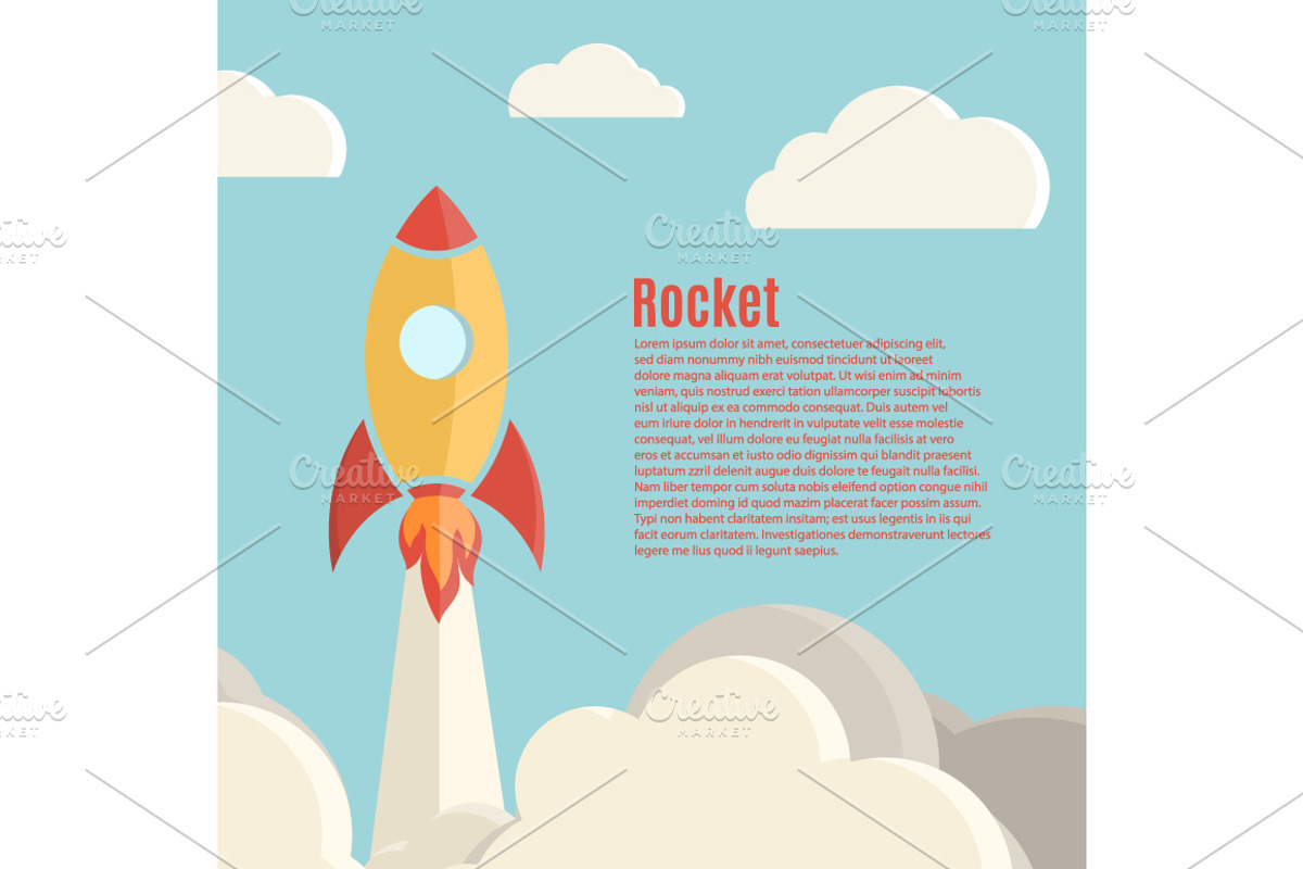 Rocket launch background., a Technology Illustration by Aleksandrs
