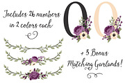 Plum Purple Floral Numbers Set, an Illustration by Amanda Ilkov (Thumbnail 4 of 5)