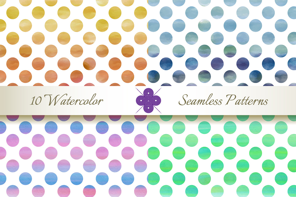 Seamless Watercolor Dotted Patterns, a Pattern Graphic by Patternalized (Photo 3 of 4)