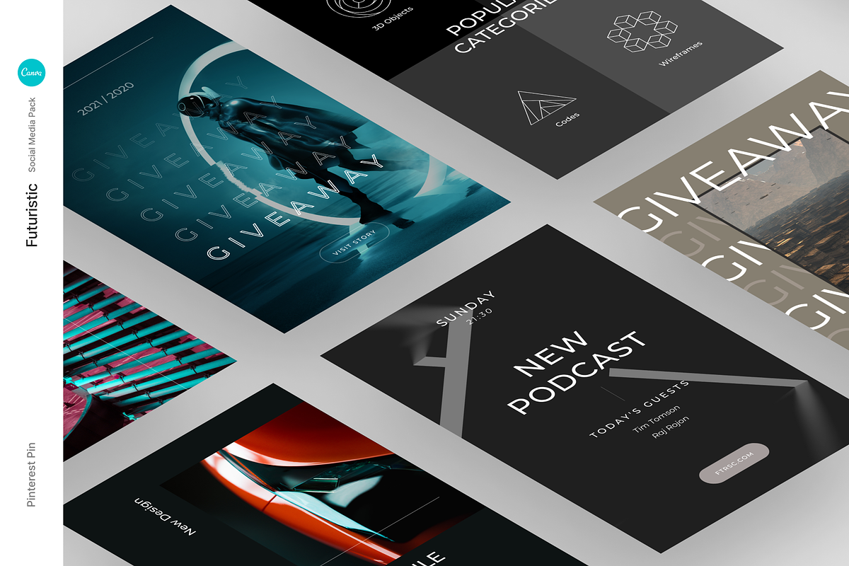 Futuristic Canva Social Media Pack, a Social Media Template by Goashape Studio (Photo 2 of 9)
