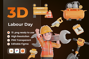Labour Day 3D Illustration