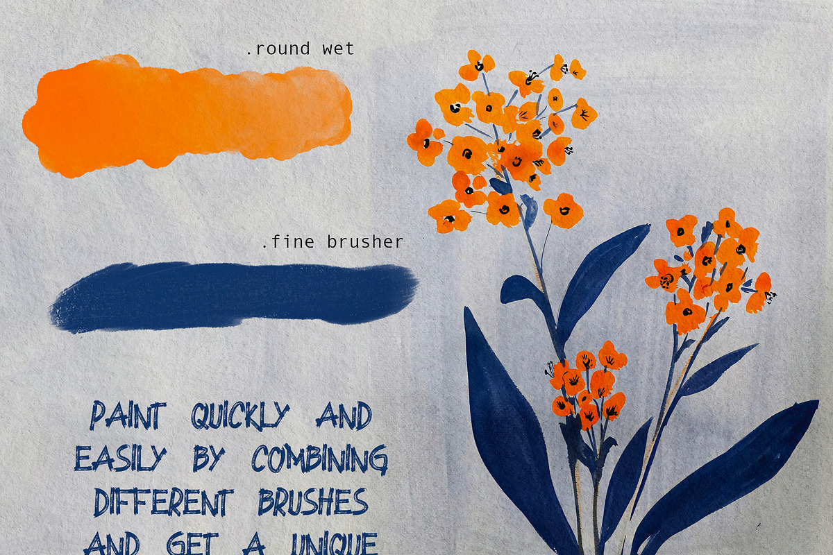 Gouache Brushes For Procreate, a Brush Add-On by BrushArchive (Photo 3 of 11)