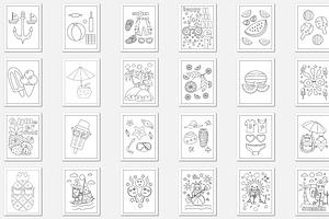 215 Vector Summer Coloring Pages