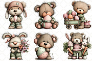 Whimsical Easter Teddy Bear Clipart, an Illustration by Black Bird Studio (Thumbnail 4 of 5)