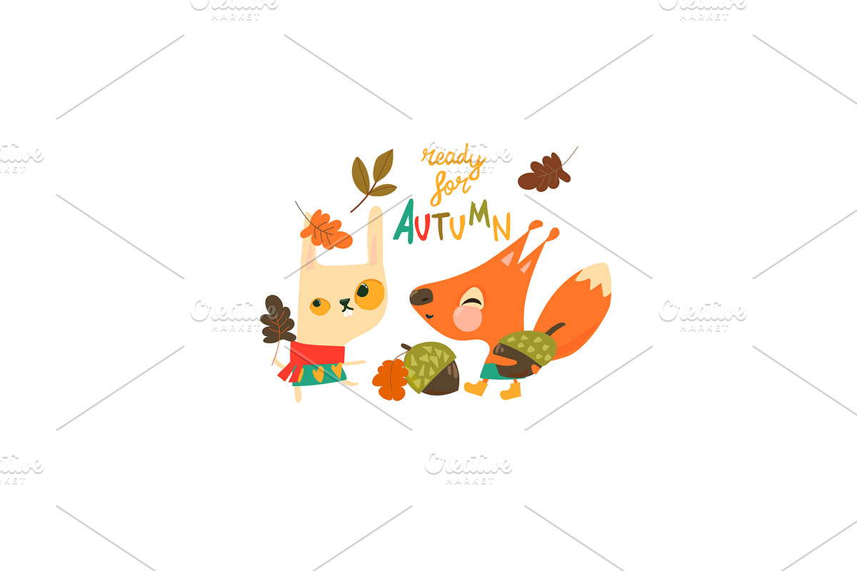 Cute Bunny in Sweater standing with, an Animal Illustration by Maria Starus