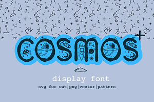 Cosmos Font And Seamless Pattern