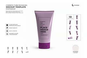 Cosmetic Tube Packaging Mockup, a Packaging Mockup by DesignRushMarket
