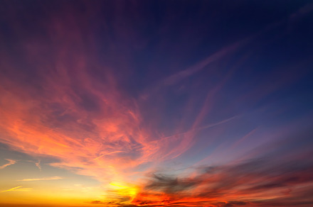 Colorful cloudy sky at sunset., a Nature Photo by Shootdiem