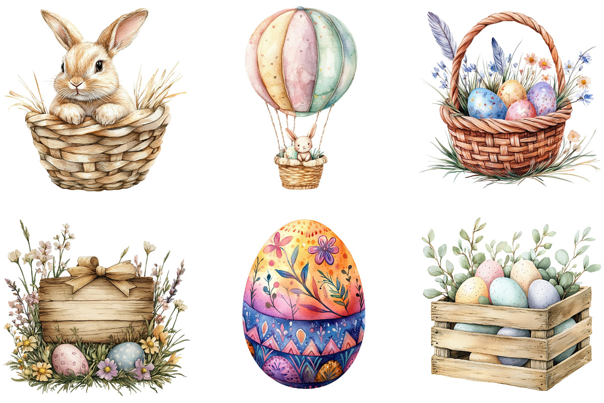 Boho Easter Clipart, an Illustration by DreamArtGraphic (Photo 4 of 4)