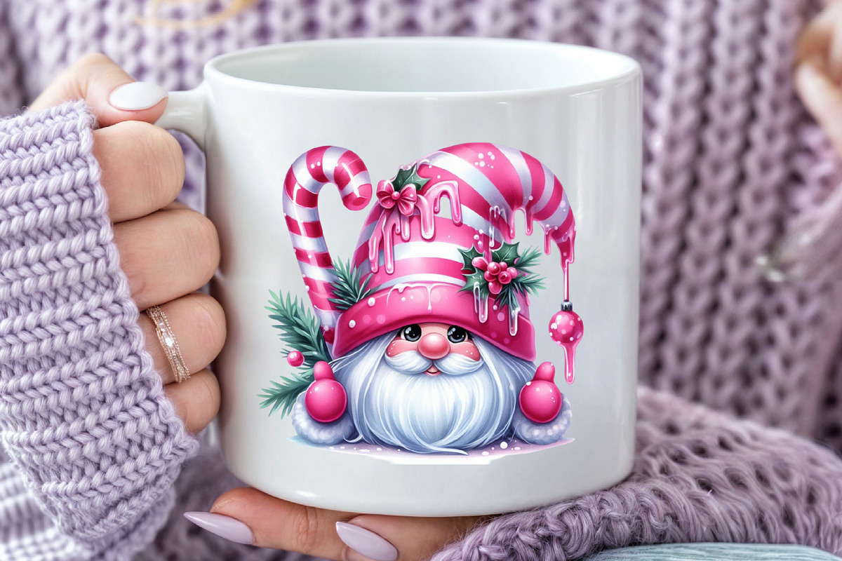 Christmas Candy Cane Icing Gnome, a Seasonal Illustration by Rose Art (Photo 7 of 7)