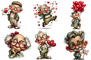 Quirky Valentine Grandpa Clipart, an Illustration by Craft Nest (Thumbnail 4 of 8)