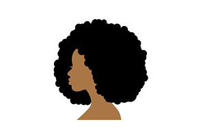 Silhouette head of an african woman