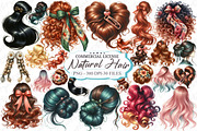 Hair Clipart,Long Hair, Natural Hair, a Graphic by designcity5 (Thumbnail 1 of 5)