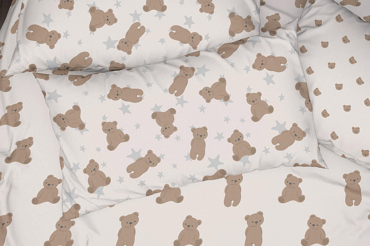 6 Teddy Bears Seamless Patterns, a Pattern Graphic by Kokoshka (Photo 5 of 9)