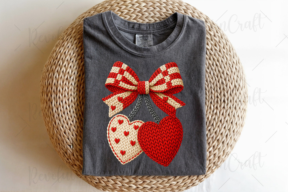 Faux Crochet Valentines Cherry Png, an Illustration by OK Design (Photo 3 of 6)