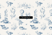 Chinoiserie Toile Seamless Patterns, a Pattern Graphic by Century Library (Thumbnail 5 of 8)