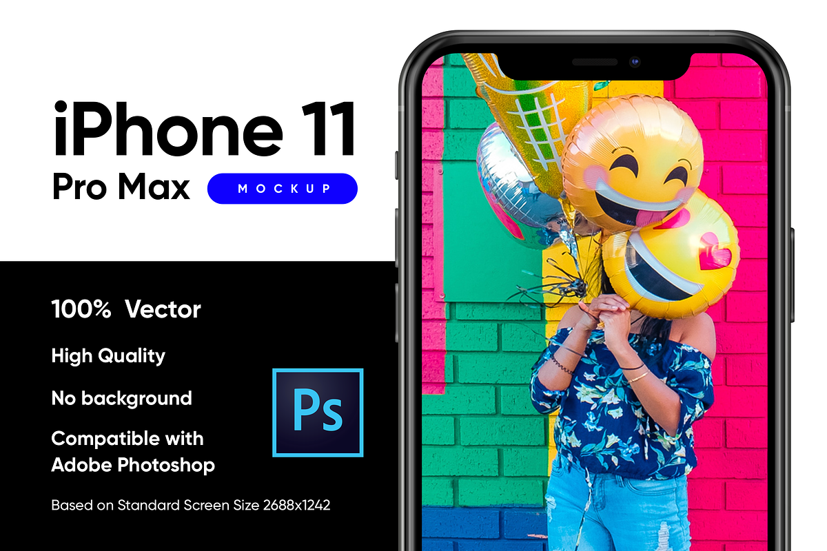 iPhone 11 Pro Max Photoshop Mockup, a Product Mockup by Design Bits (Photo 1 of 5)