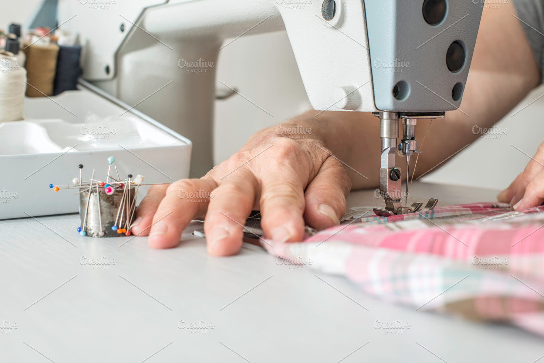 Sewing machine containing sewing, machine, and sew, an Industrial Photo by Deyan Georgiev