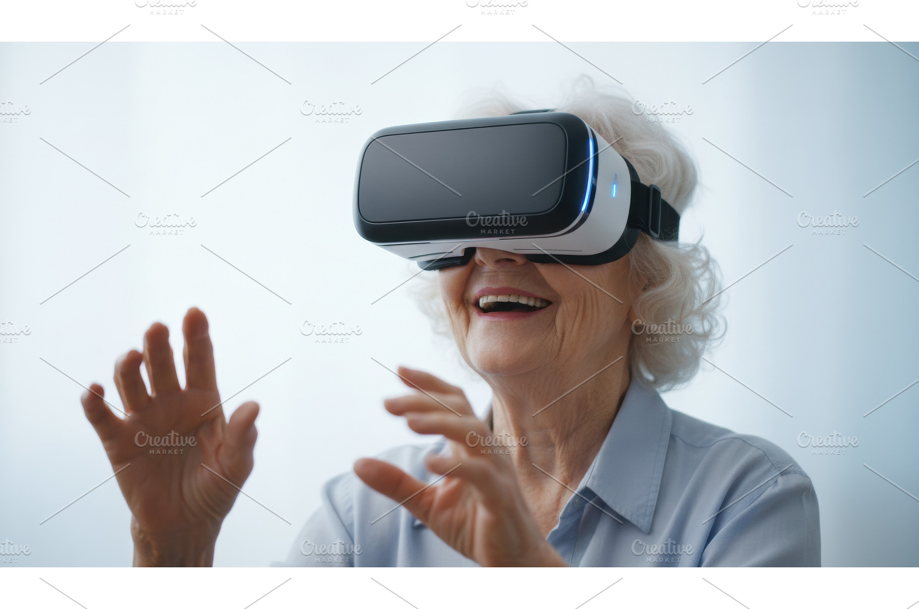 Elderly woman using a virtual, a Technology Photo by Igor Tichonow