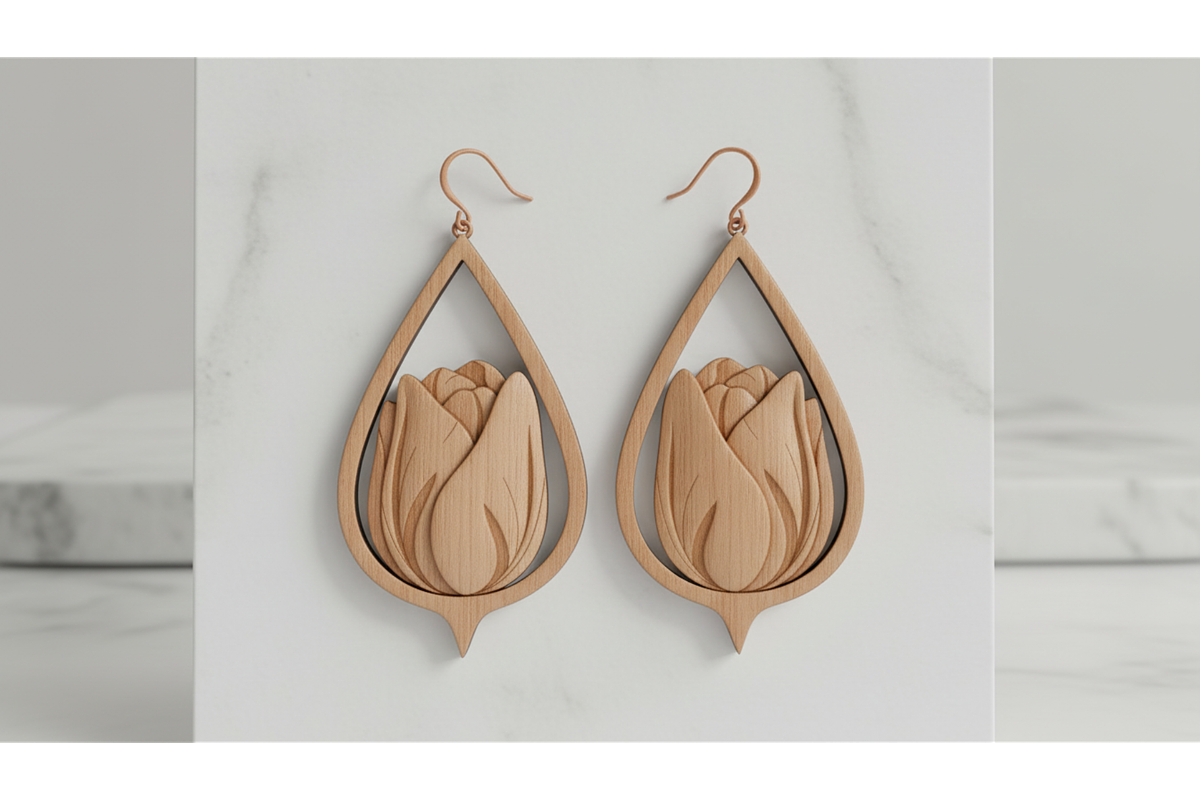 Elegant Floral Earring Set, a Graphic by musafir_fashion (Photo 10 of 11)