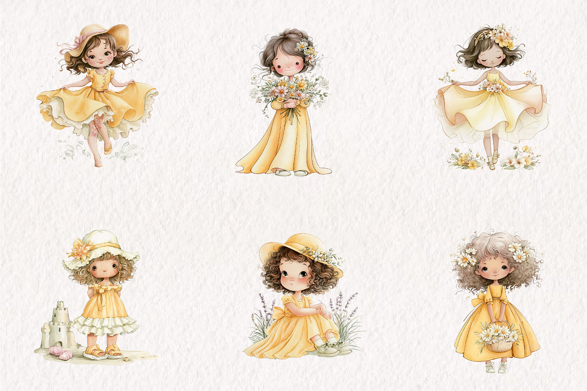 Cute Summer Girl PNG Clipart, a Seasonal Illustration by CreationArt (Photo 2 of 7)