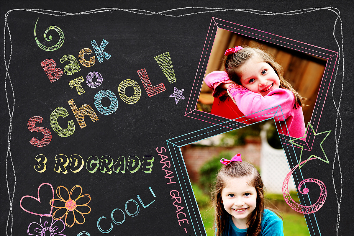 155 Colored Chalk School Elements preview 4