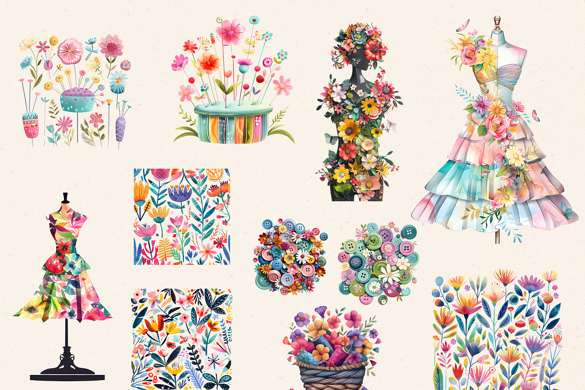 SEAMSTRESS HEAVEN CLIPART PACK, a Person Illustration by Daring Digies (Photo 4 of 8)