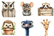 Quirky Animals Peeking Around Corner, an Illustration by DreamArtGraphic (Thumbnail 3 of 4)