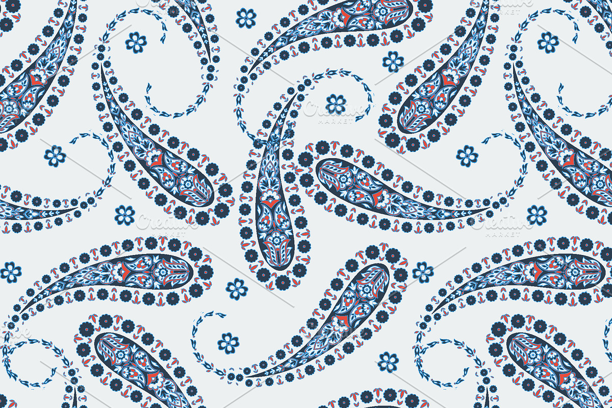 Fabric pattern with paisley, a Pattern Graphic by antalogiya (Photo 4 of 5)