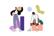 People with geometric figures set, a Person Illustration by PaperTrident (Thumbnail 5 of 5)