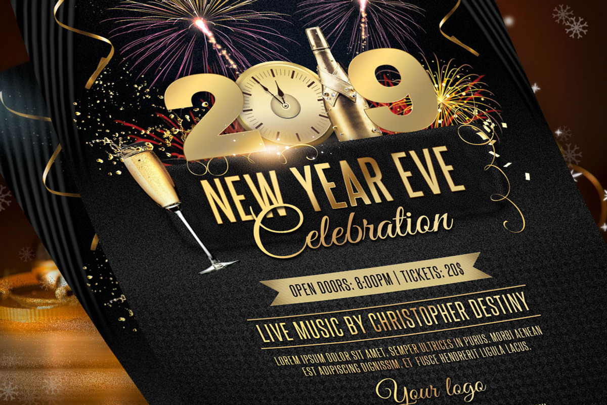 2019 NYE Flyer Template, a Flyer Template by Briell Design (Photo 2 of 2)