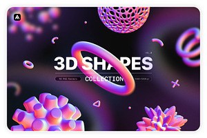 3D Shapes Collection 90 Renders