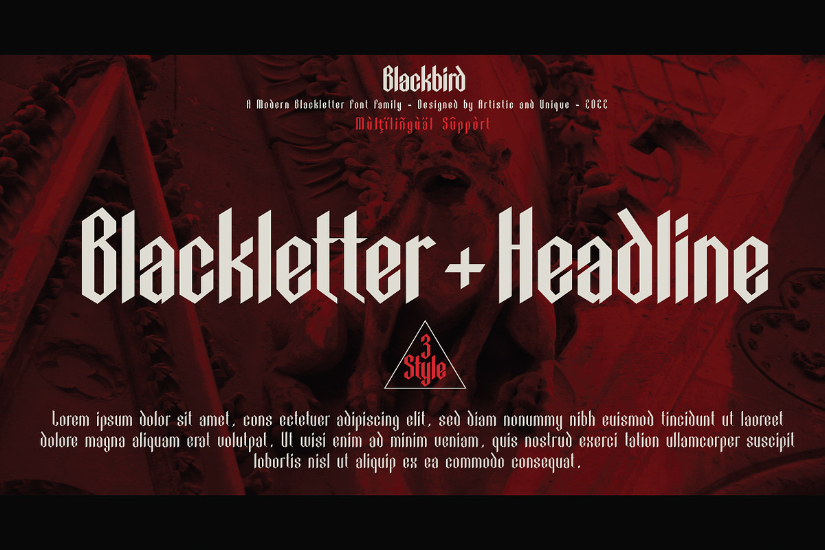 Blackbird - Blackletter font family, a Blackletter Font by Artistic & Unique (Photo 15 of 16)
