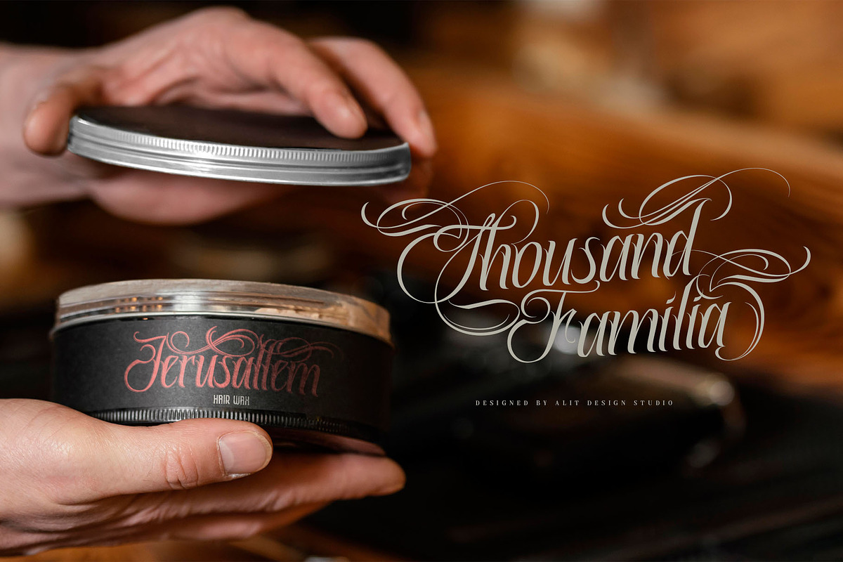 Thousand Familia, a Script Font by alit design (Photo 12 of 15)