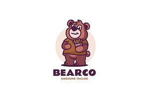 Bear Mascot Cartoon Logo, a Branding & Logo Template by Artnivora.Std
