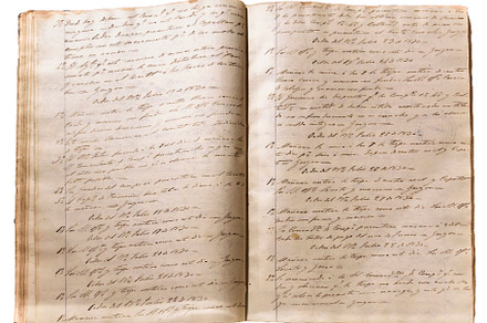 Open old manuscript book isolated photo, a School & Education Photo by DanFLCreativo