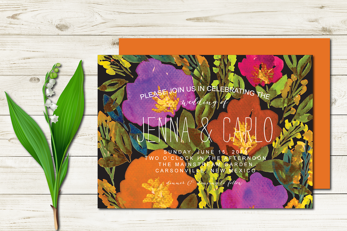 Wedding Invitation Suite Flowers, an Invitation Template by aticnomar (Photo 2 of 5)