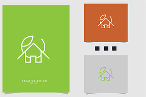 Home or real estate with a leaf circ, a Graphic by art_creater