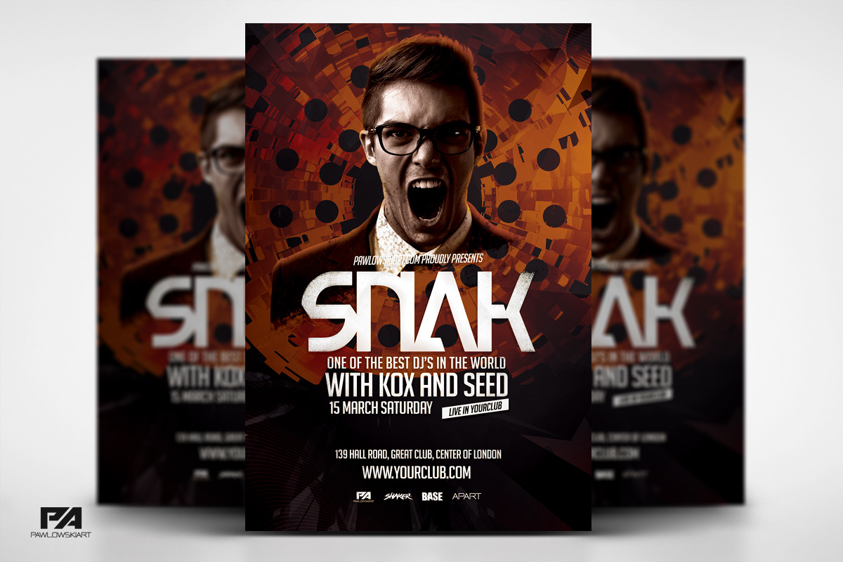 DJ Album Promo Flyer Template, a Flyer Template by PawlowskiArt