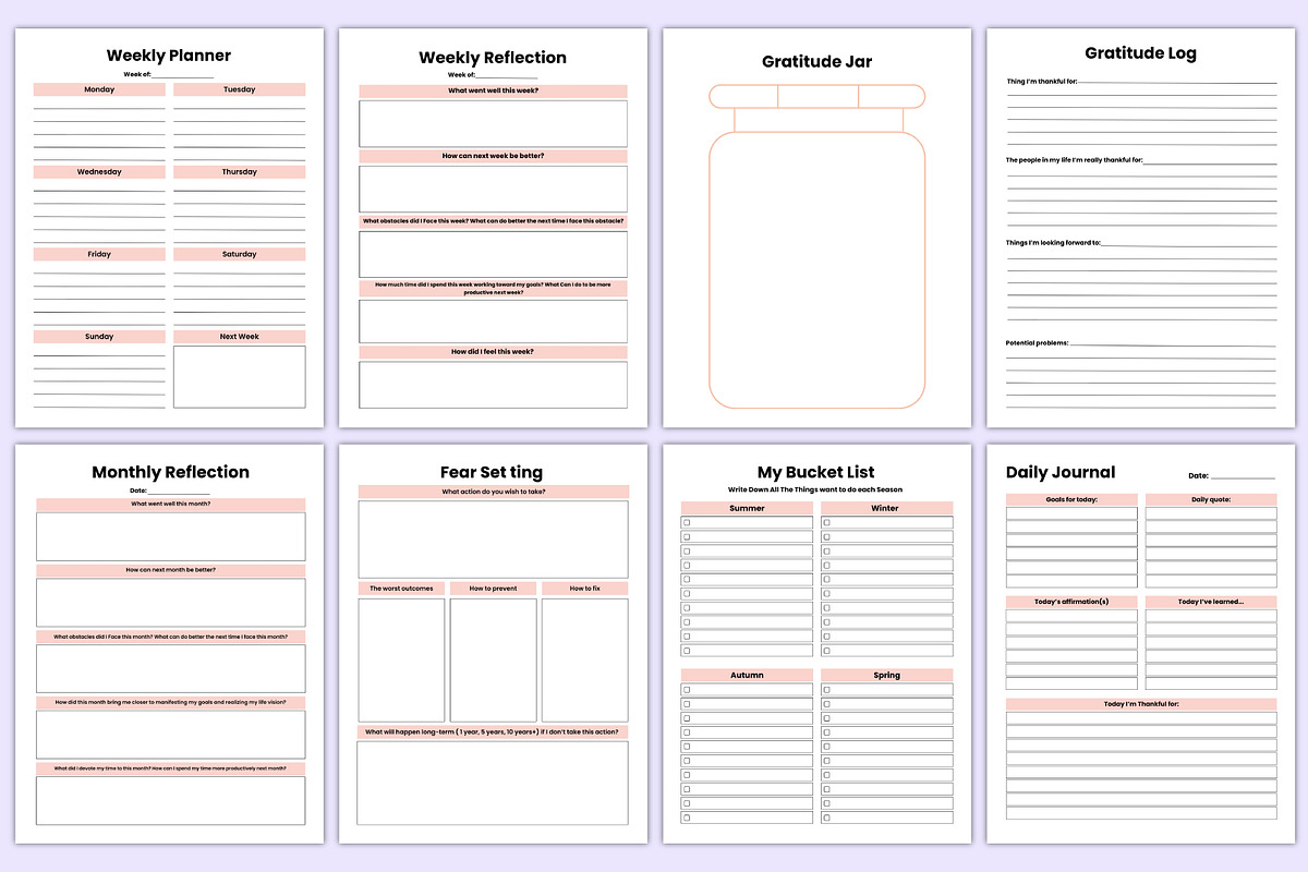 Printable Self-Care Journal Bundle, a Print Template by Mustafiz (Photo 5 of 9)