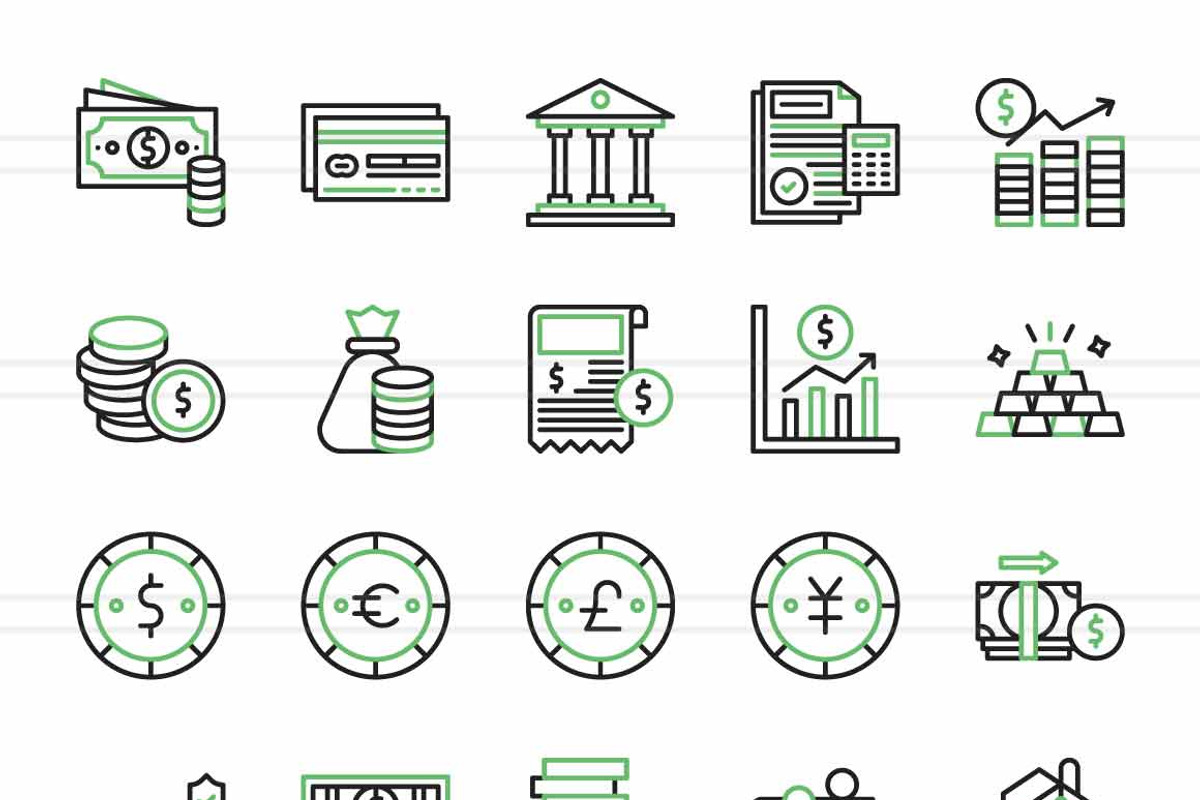 50 Currency Green & Black Icons, an Icon by IconBunny (Photo 2 of 2)