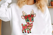Christmas Deer Patchwork PNG, an Illustration by Libby Wishes (Thumbnail 6 of 8)