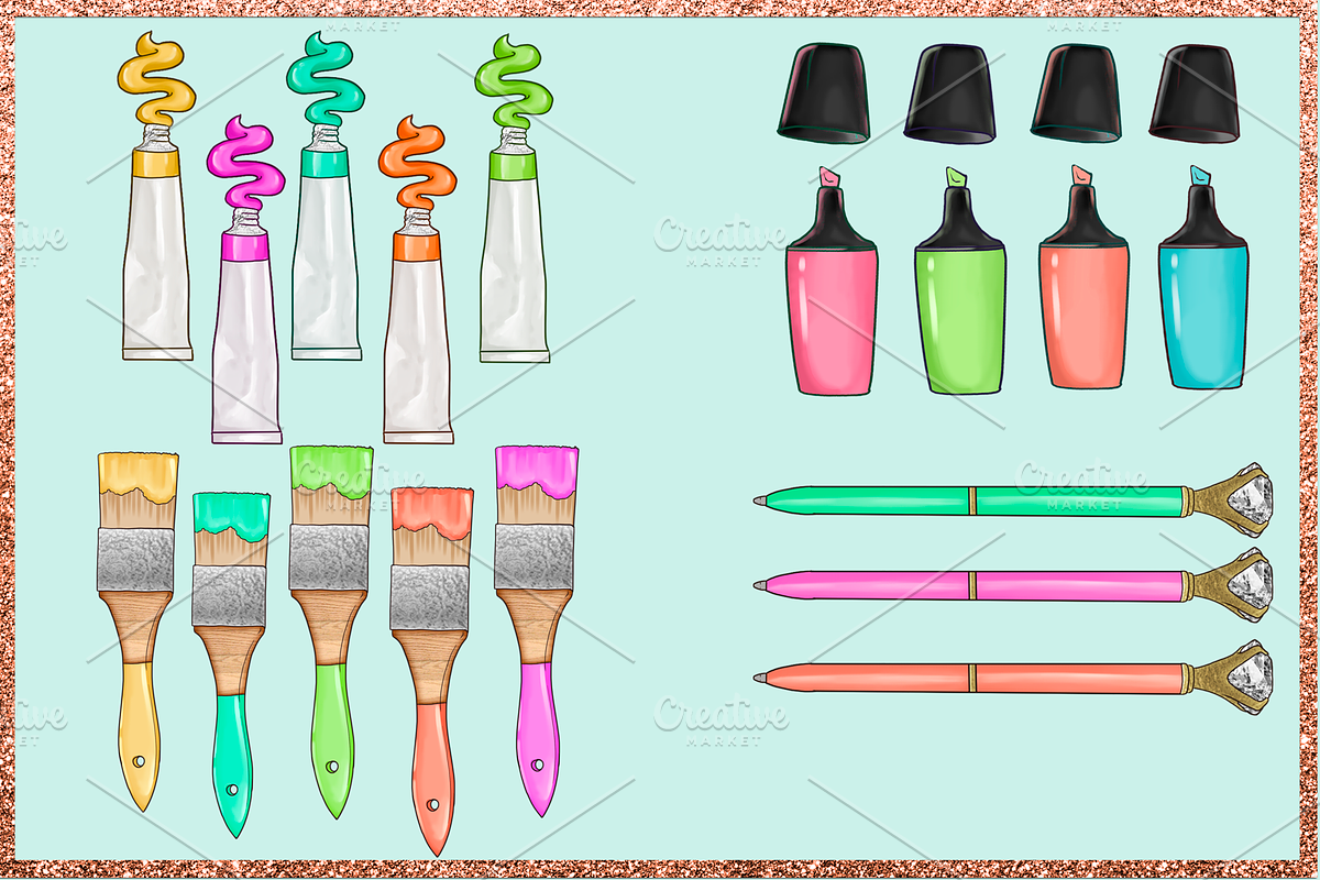 Arts & Crafts Clipart Set, an Education Illustration by The GG Shop (Photo 3 of 9)