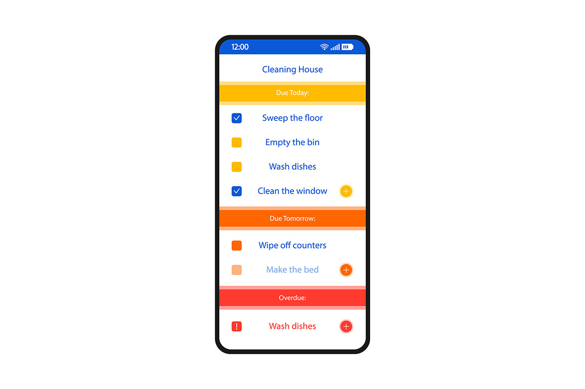 House cleaning schedule interface, a Device Mockup by bsd studio ...